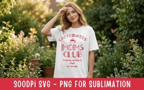 Caffeinated Moms Club Graphics for T-Shirt Designs