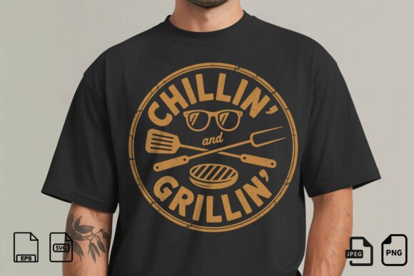 Chillin and Grillin BBQ Graphics for T-Shirt Designs