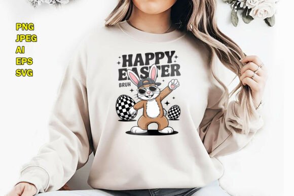 Funny Cool Easter Bunny T-Shirt Design Graphics