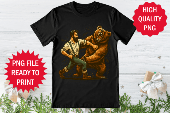 Funny Man Fighting PNG: Bold Graphics & T-Shirt Designs