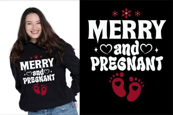 Merry and Pregnant SVG: Graphics for T-Shirt Designs