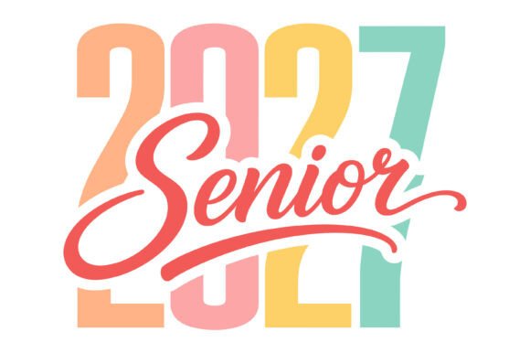 Senior 2027 Retro Graphics for T-Shirt Designs