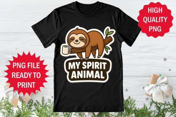 Sloth Spirit Animal Graphics for T-Shirt Designs