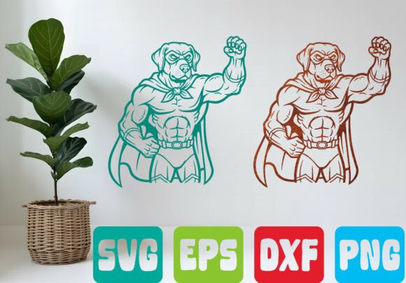 Superhero Muscle Dog SVG: Bold Graphics for T-Shirt Designs